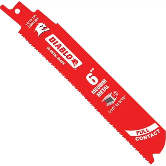 Diablo - Reciprocating Saw Blade 14/18 TPI Bi-Metal 6" for Medium Metal Cutting 1/16" to 5/16" (Pack of 5)