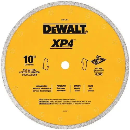 DeWalt - Wet Tile Saw Blade XP4 Premium Quality 10" x 0.06"