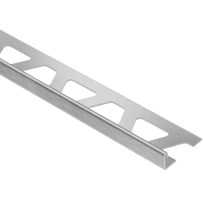 Schluter - SCHIENE Floor/Wall Edge Trim Brushed Stainless Steel (V2) 3/8" (10 mm) x 8' 2-1/2"