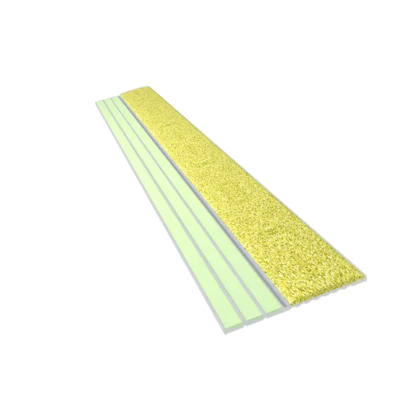 Kinesik - Ecoglo E20 Photoluminescent Step Edge Contrast Strip with Yellow Anti-Slip Strip 1.5" x 8'