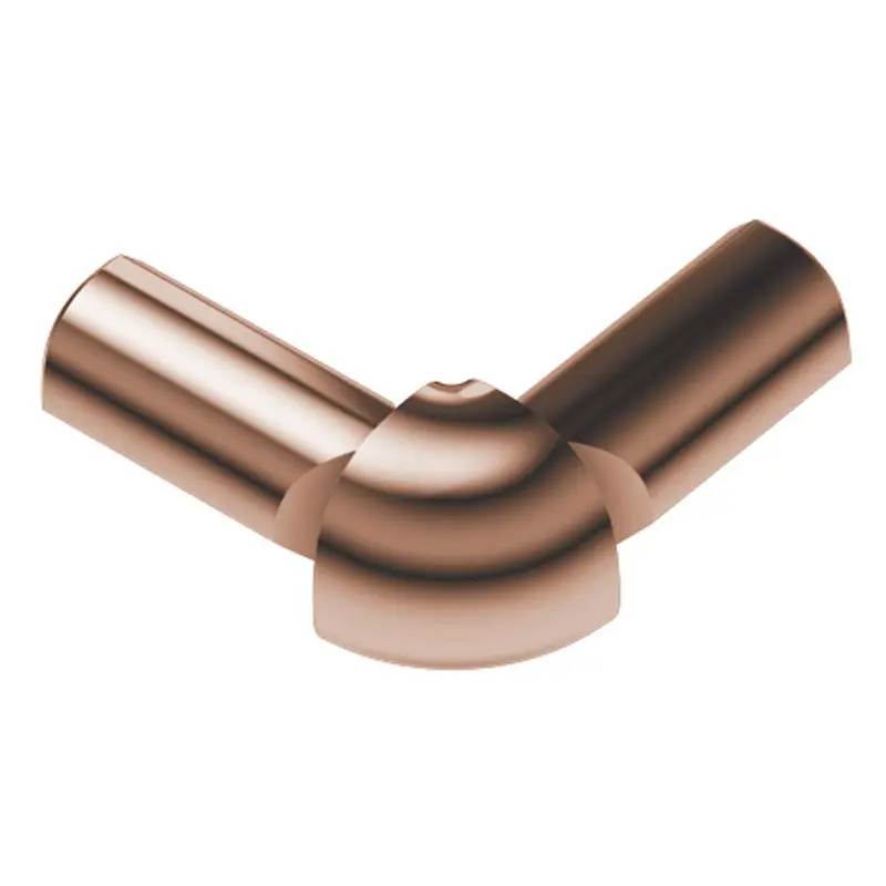 Schluter RONDEC 2-Leg Outside Corner 90° Anodized Aluminum Polished Copper 3/8" (10 mm)