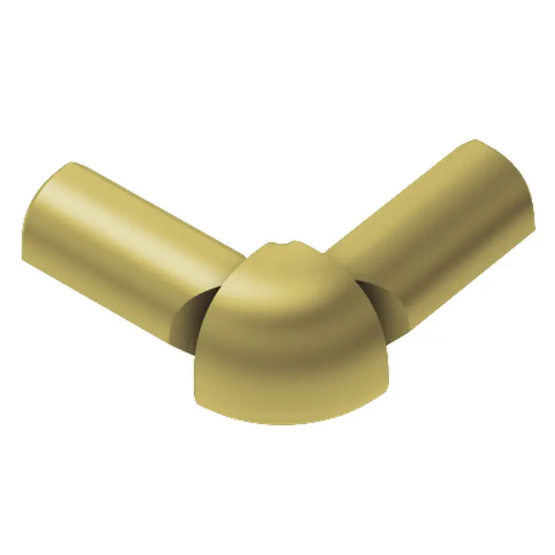 Schluter - RONDEC 2-Leg Outside Corner 90° Anodized Aluminum Matte Brass 3/8" (10 mm)