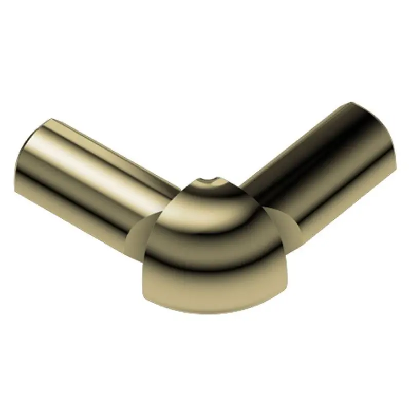Schluter - RONDEC 2-Leg Outside Corner 90° - Aluminum Anodized Polished Brass 5/16" (8 mm)