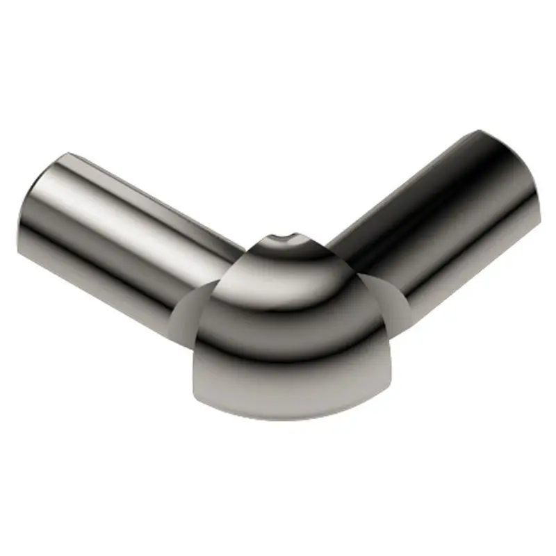 Schluter - RONDEC 2-Leg Outside Corner 90° - Aluminum Anodized Polished Nickel 3/8" (10 mm)