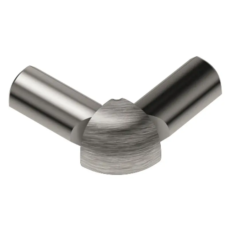 Schluter - RONDEC 2-Leg Outside Corner 90° - Aluminum Anodized Brushed Nickel 3/8" (10 mm)