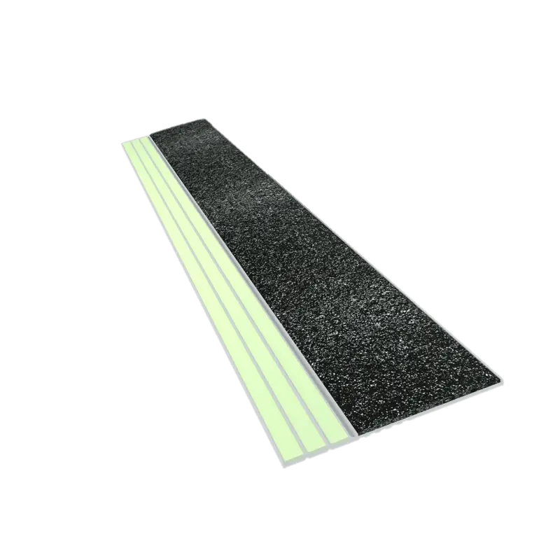 Kinesik - Ecoglo E30 Photoluminescent Step Edge Contrast Strip with Black Anti-Slip Strip 2" x 8'