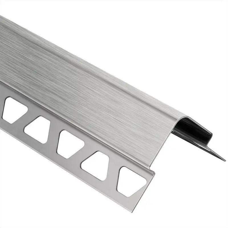 Schluter ECK-E Heavy-Duty Edge-Protection for Outside Corner 90° Profile Stainless Steel (V2) Brushed 5/16" (8 mm) x 1-15/32" x 6" 7"