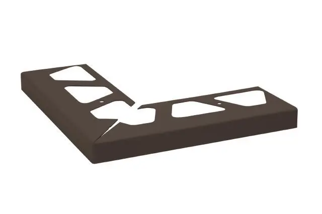 Schluter BARA-RW Outside Corner 90° for Balcony Edging Profile Aluminum Black Brown 1" (25 mm)
