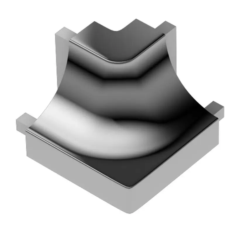 Schluter - DILEX-AHK Round Outside Corner 90° with 3/8" (10 mm) Radius - Aluminum Anodized Polished Chrome