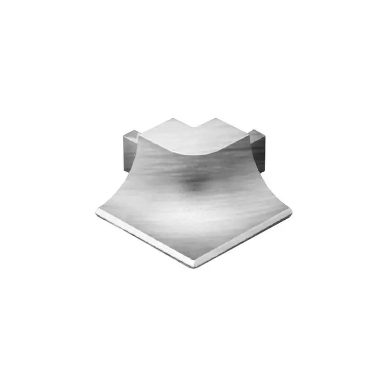 Schluter - DILEX-AHKA Outside Corner 90° with 3/8" (10 mm) Radius - Aluminum Anodized Brushed Chrome