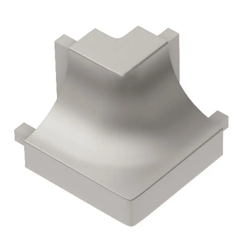 Schluter - DILEX-AHK Square Outside Corner 90° with 3/8" (10 mm) Radius - Aluminum Anodized Satin Nickel