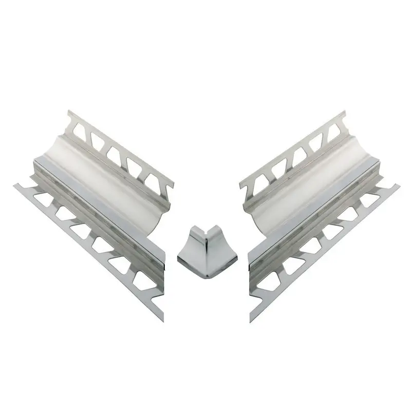 Schluter DILEX-HKS Outside Corner 90° Kit with 23/32" Radius Stainless Steel (V2) Classic Grey 3/8" (10 mm) x 11/32" (9 mm)