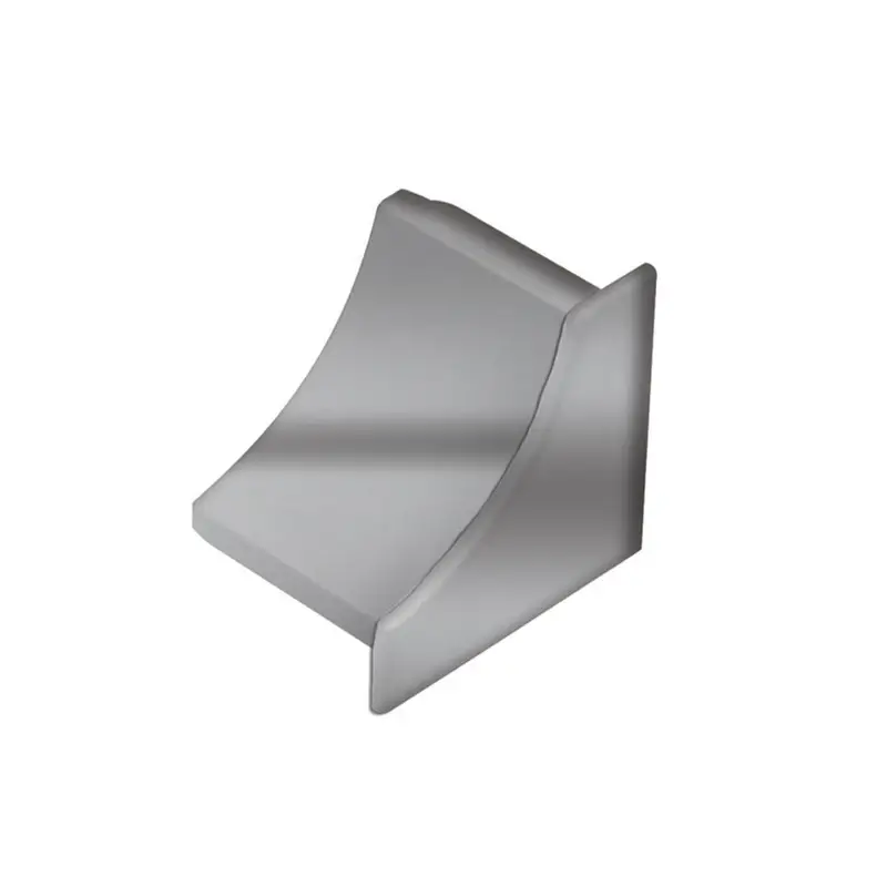 Schluter - DILEX-HKU End Cap with 1-7/16" (36 mm) Radius - PVC Plastic with Stainless Steel Finish