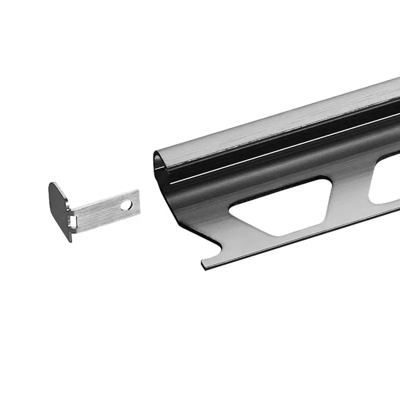 Schluter - RONDEC End Cap - Brushed Stainless Steel (V2) 1/2" (12.5 mm)