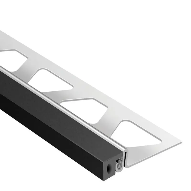 Schluter DILEX-KSA Perimeter Joint Profile with 3/8" Self-Adhesive Strip Black Stainless Steel (V2) 1" (25 mm) x 8' 2-1/2"