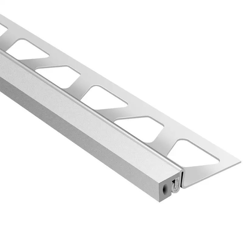 Schluter DILEX-KSA Perimeter Joint Profile with 3/8" Self-Adhesive Strip Classic Grey Stainless Steel (V2) 5/16" (8 mm) x 8' 2-1/2"