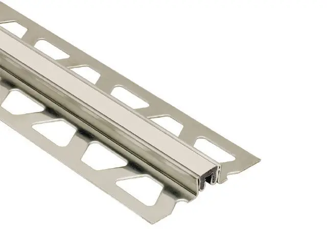 Schluter DILEX-KSN Surface Movement Joint Profile with 7/16" Cream Insert Stainless Steel (V2) 1/2" (12.5 mm) x 8' 2-1/2"