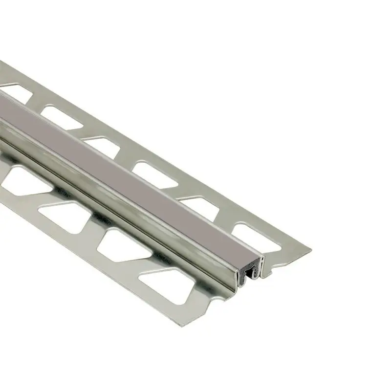 Schluter DILEX-KSN Surface Movement Joint Profile with 7/16" Grout Grey Insert Stainless Steel (V2) 1/2" (12.5 mm) x 8' 2-1/2"