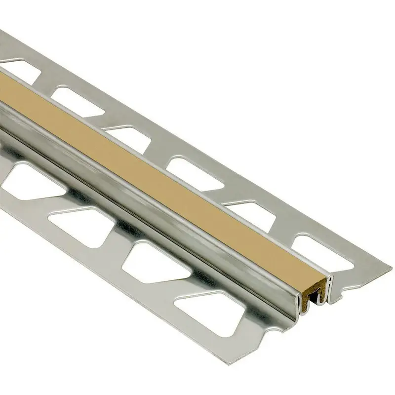 Schluter DILEX-KSN Surface Movement Joint Profile with 7/16" Light Beige Insert Stainless Steel (V2) 1" (25 mm) x 8' 2-1/2"
