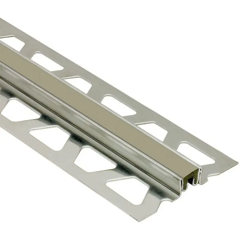 Schluter DILEX-KSN Surface Movement Joint Profile with 7/16" Grey Insert Stainless Steel (V2) 1-3/16" (30 mm) x 8' 2-1/2"