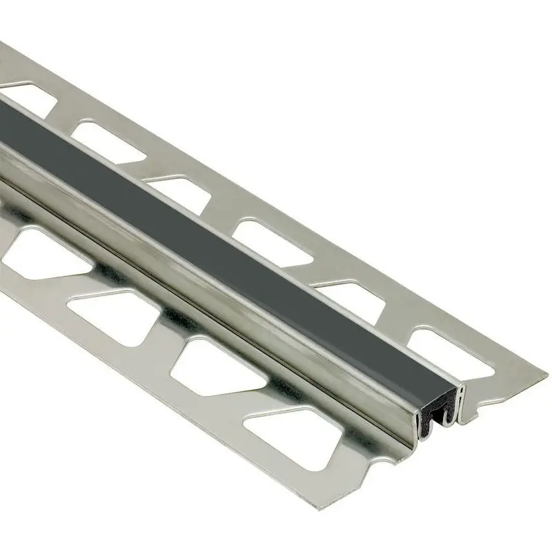 Schluter DILEX-KSN Surface Movement Joint Profile with 7/16" Black Insert Stainless Steel (V2) 1-3/16" (30 mm) x 8' 2-1/2"