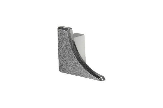 Schluter DILEX-AHKA Left End Cap with 3/8" Radius Anodized Aluminum Pewter