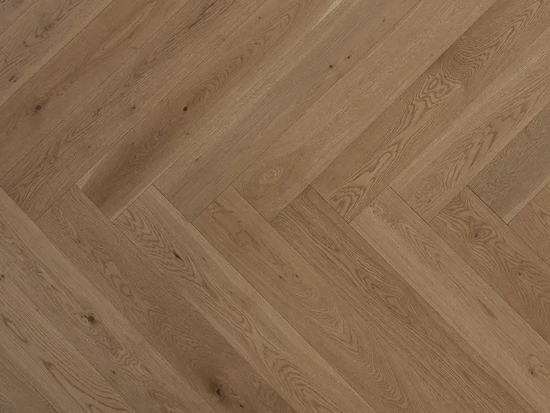 Vidar Engineered Hardwood European White Oak Herringbone Toffee Crunch Character 5" - 3/4"