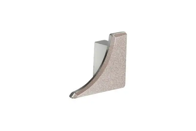 Schluter DILEX-AHKA Right End Cap with 3/8" Radius Anodized Aluminum Cream