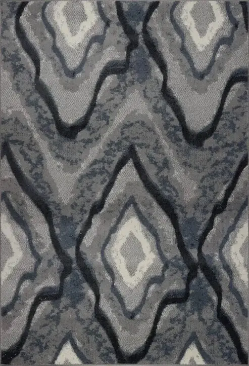 Etobicoke Gray Cream Abstract Diamond Area Rug – 2'7" x 4'11"