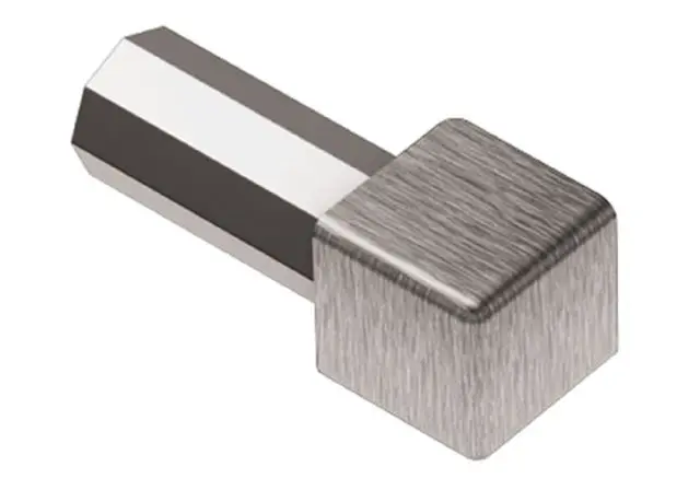 Schluter - QUADEC In/Out Corner 90° - Brushed Stainless Steel (V2) 1/2" (12.5 mm)
