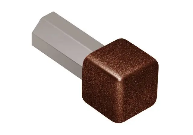 Schluter - Inside/Outside Corner 90° QUADEC - Rustic Brown Aluminum 1/2" (12.5 mm)