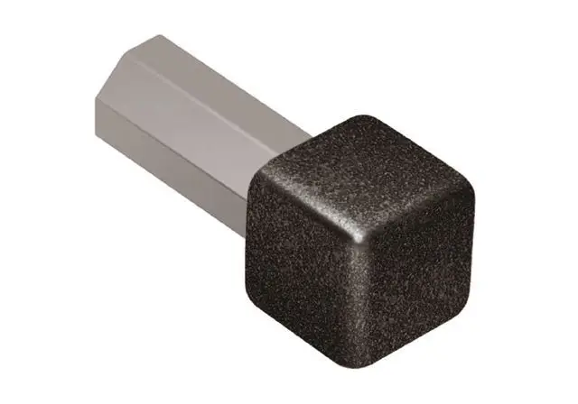 Schluter - Inside/Outside Corner 90° QUADEC - Dark Anthracite Aluminum 1/4" (6 mm)