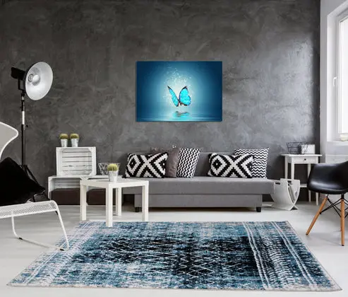 Verona Turquoise Black Diamond Pattern Area Rug – 1'6" x 2'6"