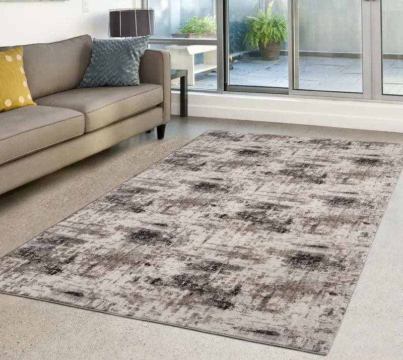 Everest Black Grey Beige Modern Rustic Design Area Rug – 2'7" x 4'11"