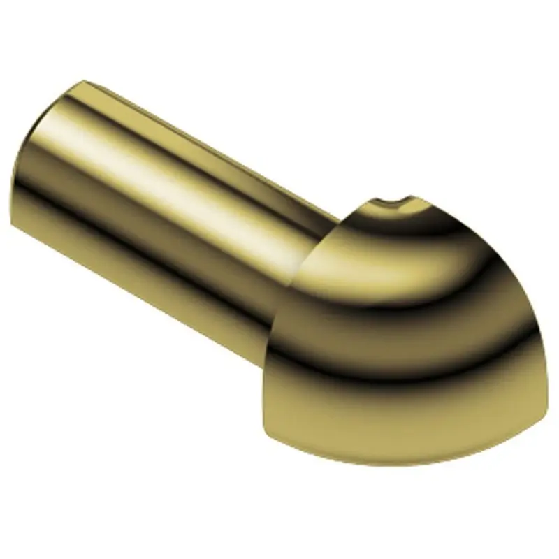 Schluter - RONDEC Outside Corner 90° - Aluminum Anodized Polished Brass 3/8" (10 mm)