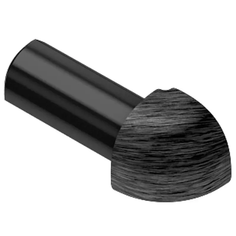 Schluter - RONDEC Outside Corner 90° - Aluminum Anodized Brushed Black 1/2" (12.5 mm)