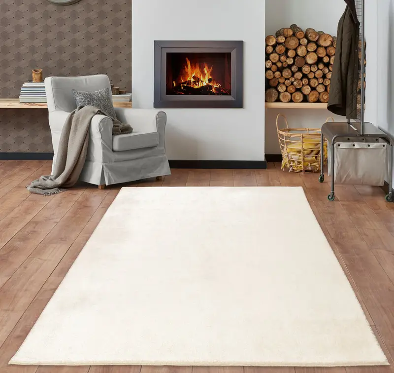 Cream Fluffy Soft Machine Washable Area Rug For Living Room, Bedroom – 2'7" X 4'11"
