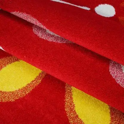 Cream Red Color Block Flowers Kids Area Rug – 3'11" x 5'7"