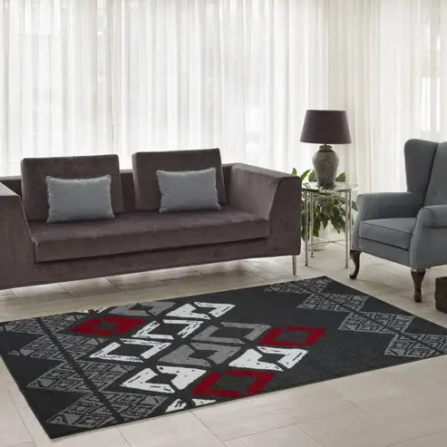 Flash Grey Geometric Area Rug – 3'9" x 5'5"