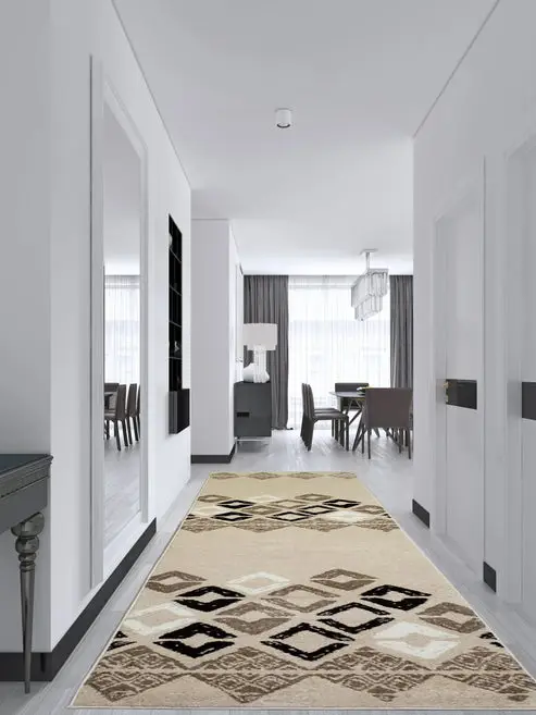 Flash Caramel Beige Geometric Area Rug – 2'7" x 4'11"