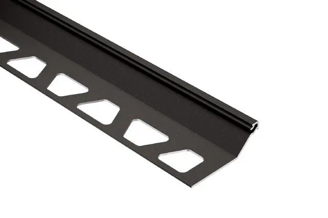 Schluter - FINEC-SQ Finishing and Edge Protection Profile Aluminum Dark Anthracite 1/2" (12.5 mm) x 8' 2-1/2"