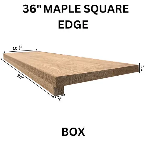 Fusion - Wood Stair Tread Maple Square Edge Box 10-1/2" x 36"