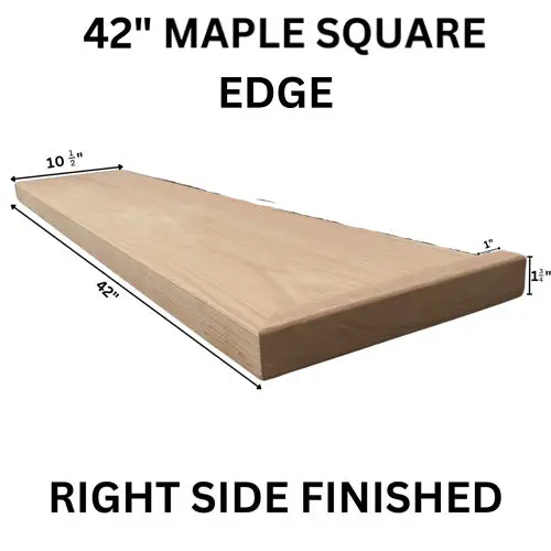 Fusion - Wood Stair Tread Maple Square Edge Right Edge Finished 10-1/2" x 42"