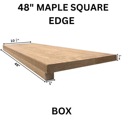 Fusion - Wood Stair Tread Maple Square Edge Box 10-1/2" x 48"