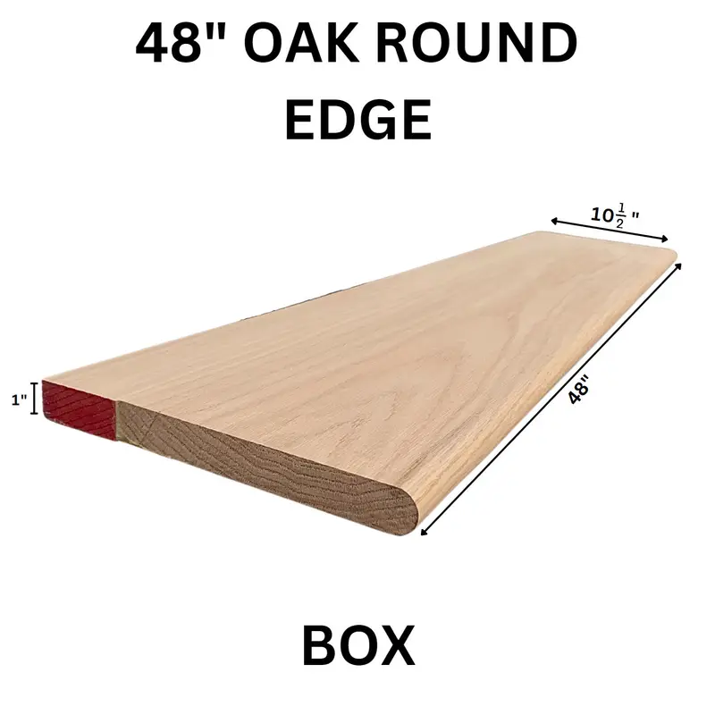 Fusion - Wood Stair Tread Red Oak Round Edge Box 10-1/2" x 48"