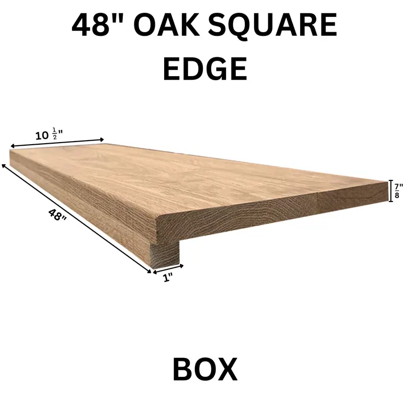 Fusion - Wood Stair Tread Red Oak Square Edge Box 10-1/2" x 48"