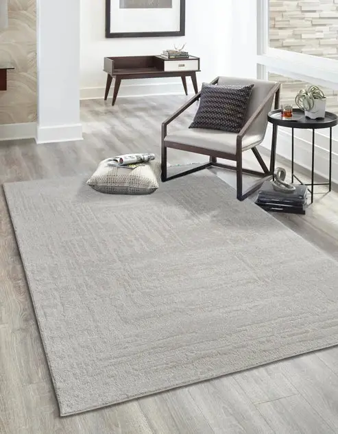 Cream Textured Abstract Living Room Bedroom Area Rug – 3'11" X 5'3"