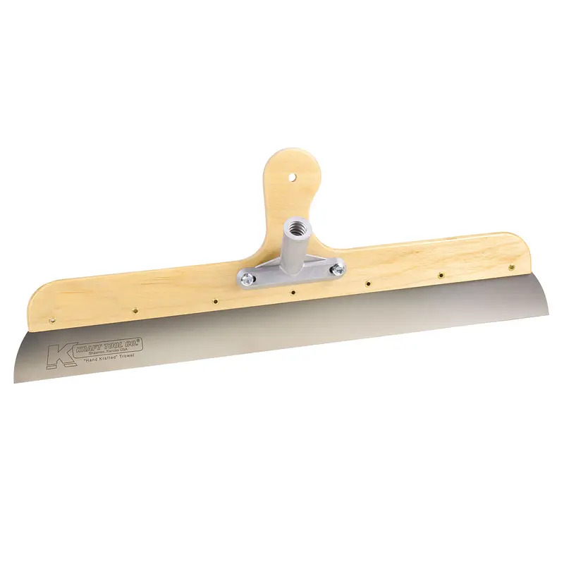 Kraft Tool - Wood Frame Stainless Steel Smoother with Built-In Handle and Threaded Bracket 24"