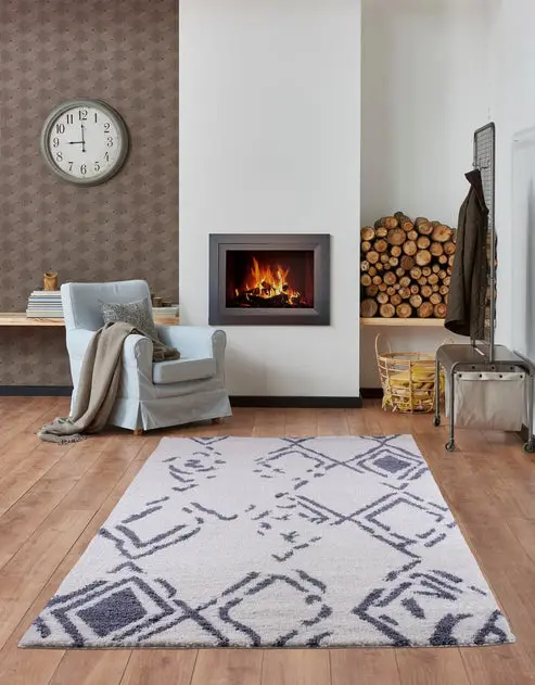 Ladole Rugs Shaggy Kenitra European Abstract Soft Polypropylene Modern Small Mat Doormat Rug in White Light Gray – 1'10" x 2'11"
