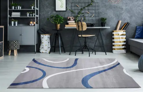 Ladole Rugs Beautiful Soft Turkish Gray Blue Contemporary Spriral Area Rug Carpet – 1'10" x 2'11"